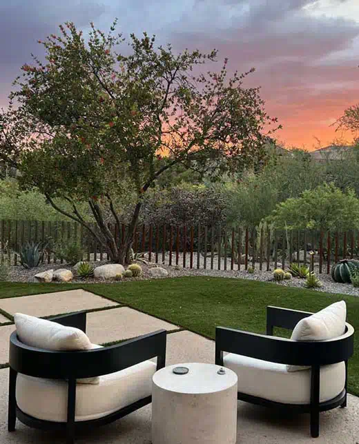 View of a luxury landscape design in Tucson, Arizona, created by Landscape Design West